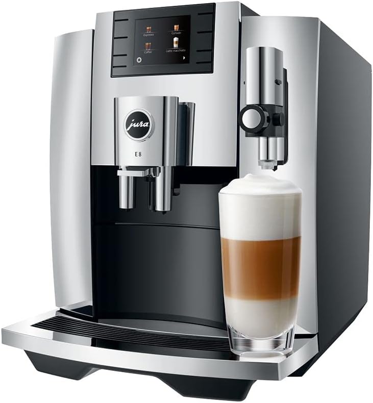Jura E8 Chrome Automatic Coffee Machine Frother